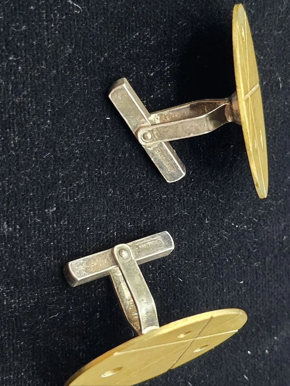 Handcrafted Studio Cufflinks Brass Sterling Mid-century Minimalist Atomic